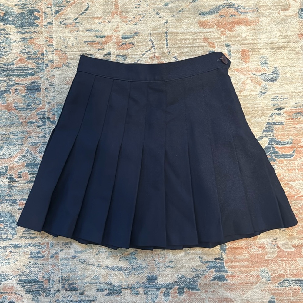American Apparel navy pleated skirt